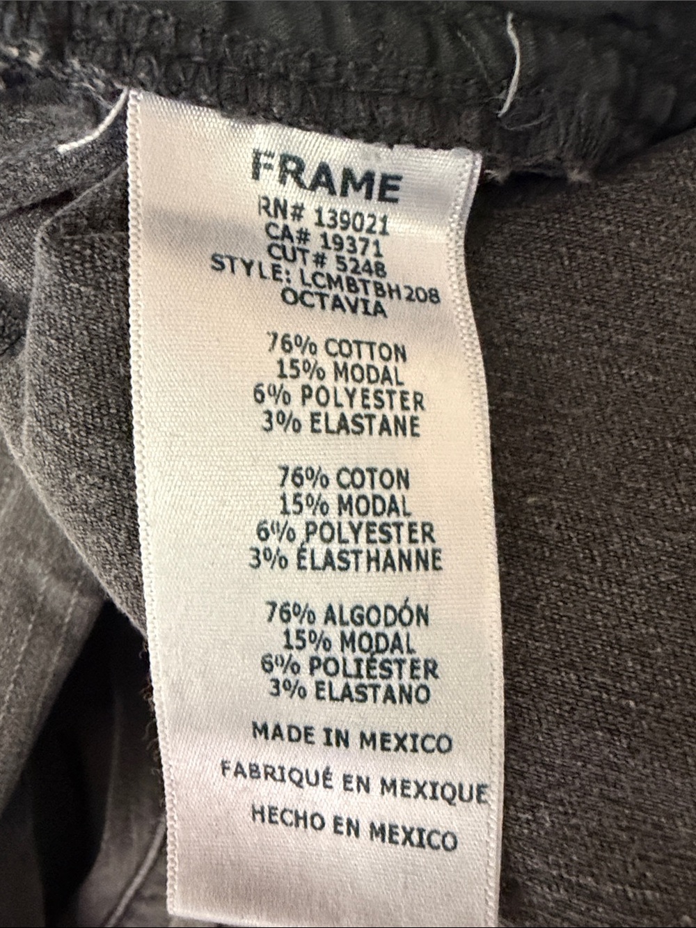 FRAME Le Crop Mini Bootcut Jeans 27 Gray Raw Hem Cropped Stretch Denim - Picture 6 of 7